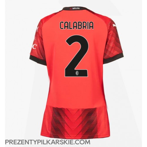 Stroje piłkarskie AC Milan Davide Calabria #2 Koszulka Podstawowej dla damskie 2023-24 Krótki Rękaw